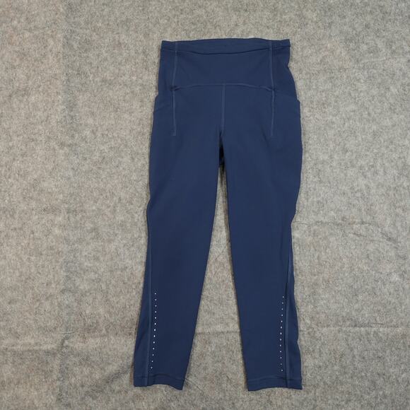 Lululemon Leggings Womens 2 Swift Speed High Rise Crop 21" Yoga Run Workout Navy